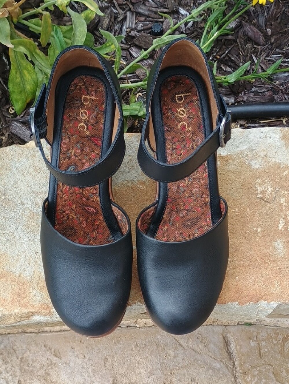 b.o.c Alyson Woodgrain Platform Wedge Clogs Pumps Heels Women's Size 10 - Picture 6 of 10